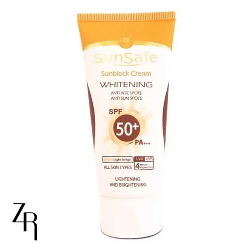 کرم ضد آفتاب روشن کننده رنگی + 50 SPF سان سیف