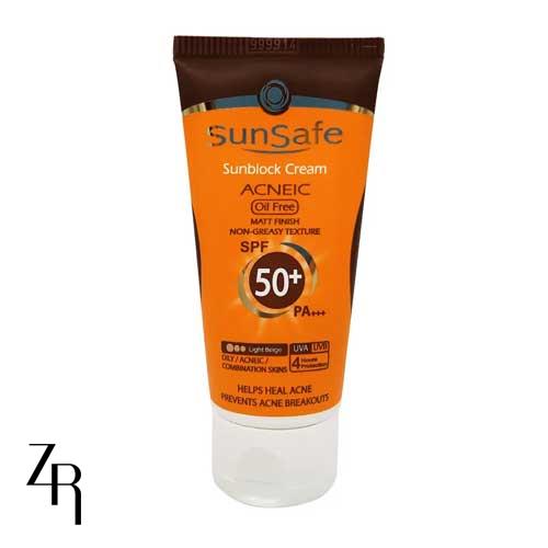 کرم ضد آفتاب رنگی فاقد چربی + 50 SPF سان سیف