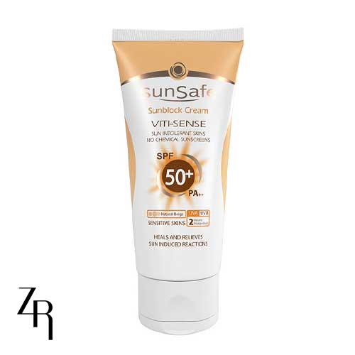 کرم ضد آفتاب فیزیکال پوست حساس + 50 SPF سان سیف