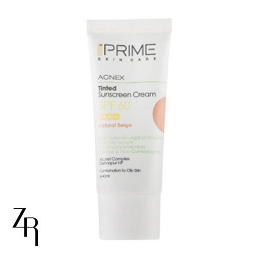 ضد آفتاب رنگی مدل Oil Free با SPF60 مناسب پوست چرب پرایم 