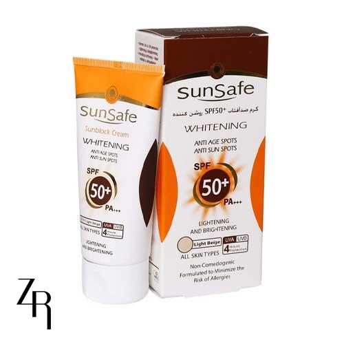 کرم ضد آفتاب روشن کننده رنگی + 50 SPF سان سیف