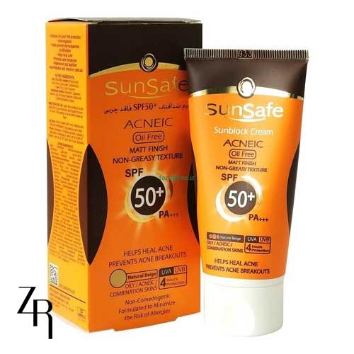 کرم ضد آفتاب رنگی فاقد چربی + 50 SPF سان سیف