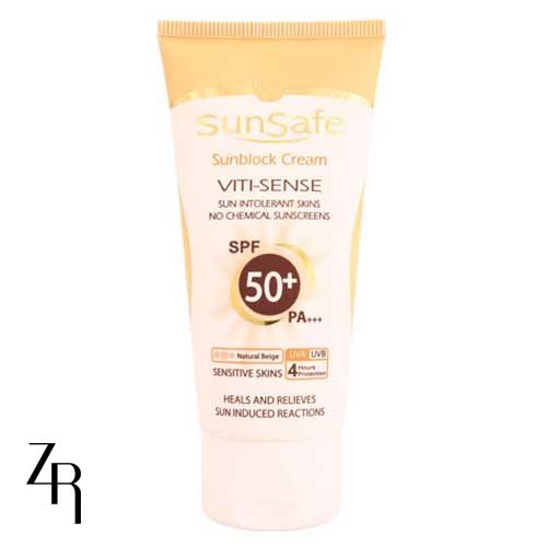 کرم ضد آفتاب فیزیکال پوست حساس + 50 SPF سان سیف