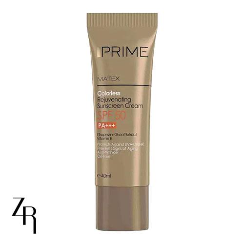 ضد آفتاب بی‌رنگ جوان کننده SPF50 پرایم