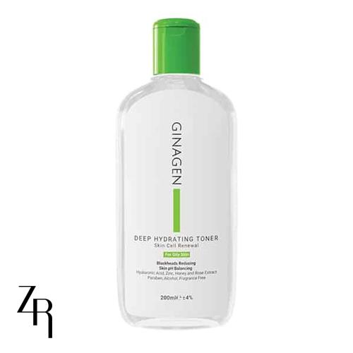 تونر رطوبت رسان عمیق ژیناژن مناسب پوست چرب مختلط