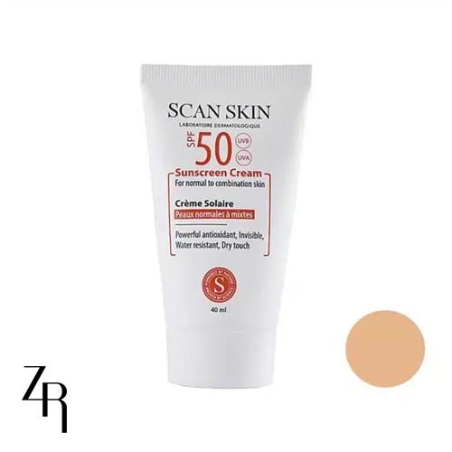 کرم ضدآفتاب رنگی مناسب پوست نرمال تا مختلط SPF50  اسکن اسکین