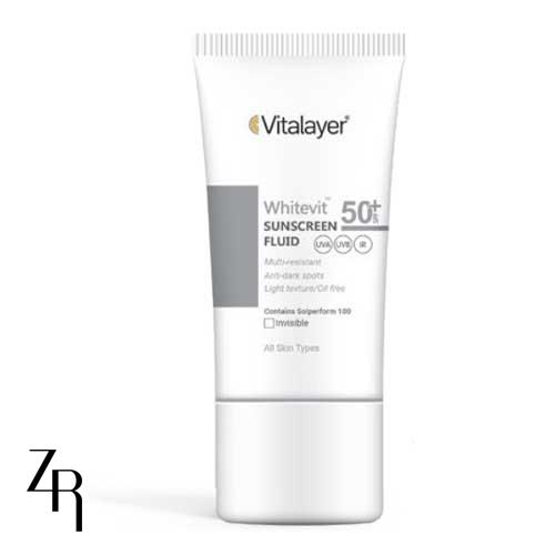 فلوئید ضد آفتاب بی رنگ وایت ویت با +SPF 50 ویتالیر