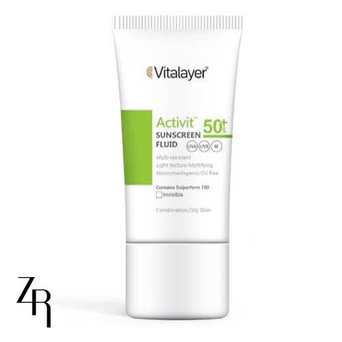 فلوئید ضد آفتاب رنگی با +SPF 50 اکتی ویت ویتالیر