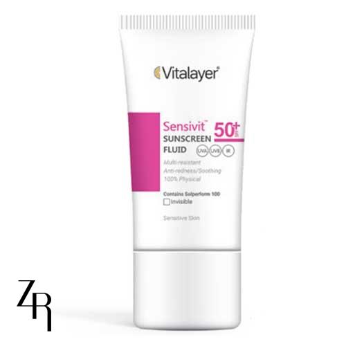 فلوئید ضد آفتاب رنگی سنسی ویت با +SPF 50 ویتالیر