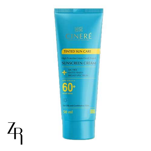 کرم ضدآفتاب رنگی مناسب پوست چرب و جوش دار با SPF 60 سینره
