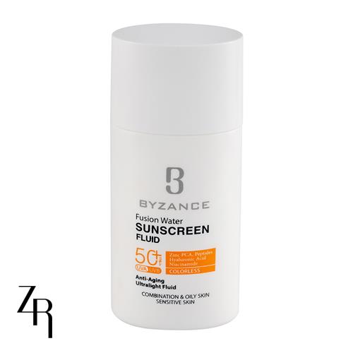 فلوئید ضد آفتاب فیوژن واتر بدون رنگ بیزانس  SPF50
