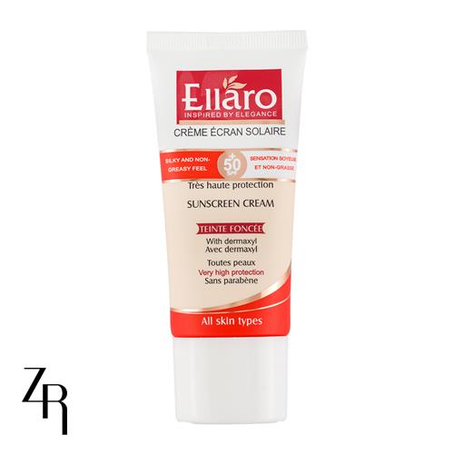 کرم ضدآفتاب 50SPF رنگی مناسب انواع پوست ها الارو